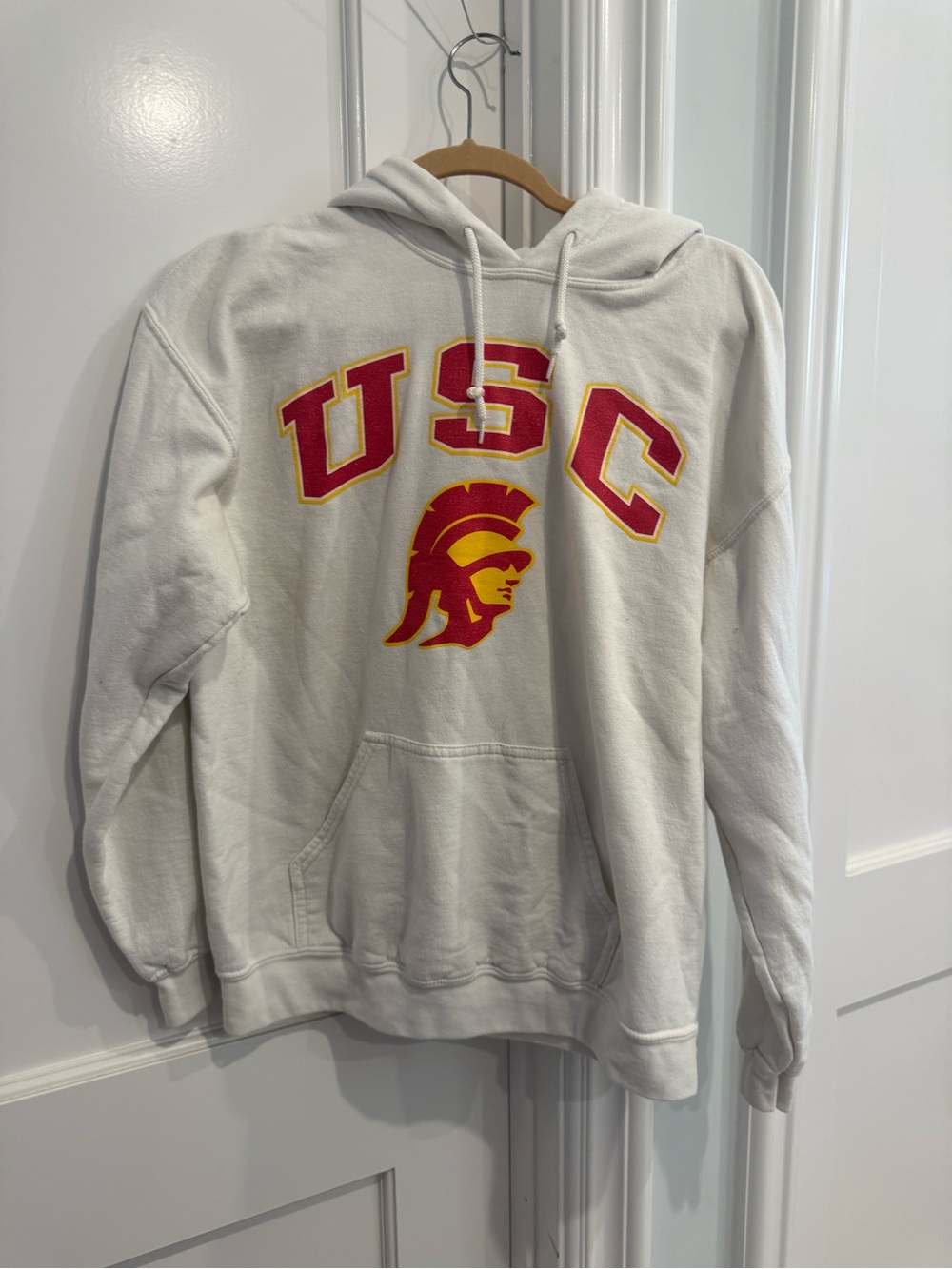 Fanatics White USC Pullover Hoodie with Cardinal & Gold Logo